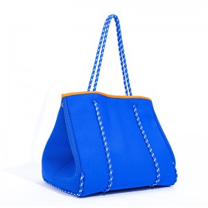 wholesale perforated neoprene waterproof fashion tote bag beach bag camouflage shoulder handbag