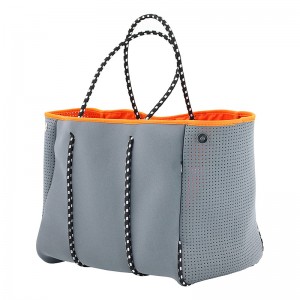 Print Neoprene Fashion Customized Beach Handbag Tie Dye Waterproof Neoprene Beach Tote Bag
