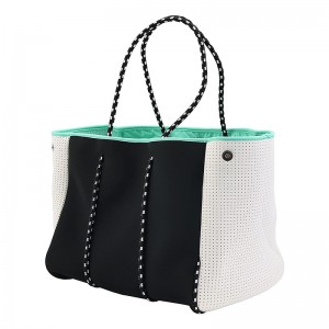 Custom Multipurpose Tote Shopping Bag Neoprene Beach Bag with Inner Zipper Pocket